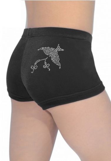 Black Spirit Velour Hipster Gymnastics Shorts