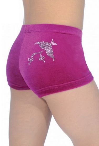 Spirit Cerise Velour Hipster Gymnastics Shorts