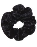 Black Crushed Velour Hair Scrunchie